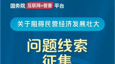 操美女B穴国务院“互联网+督查”平台公开征集阻碍民营经济发展壮大问题线索